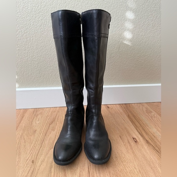 Born Leather Black Knee High Boots Size 7.5 - Picture 2 of 13